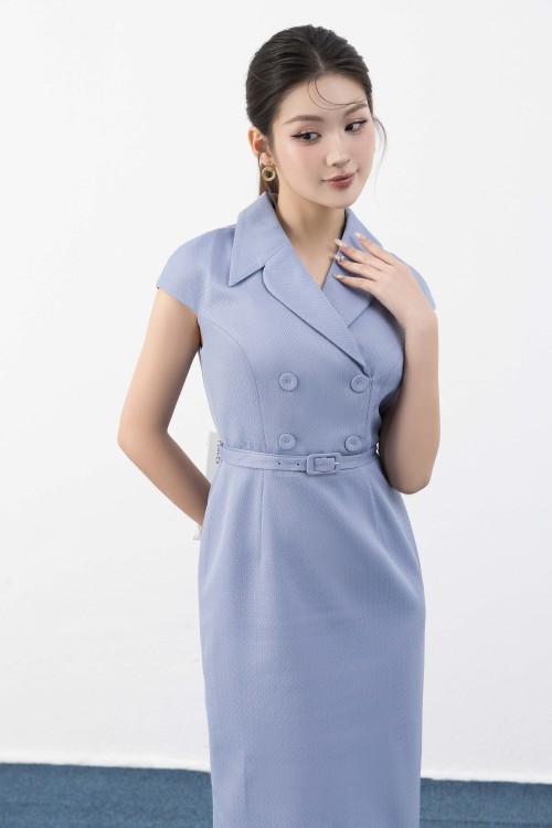 Sixdo Blue Grey Tuytsi Midi Dress